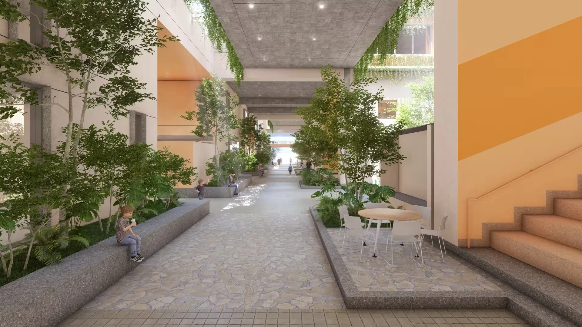 Campus Green Courtyard Pathways